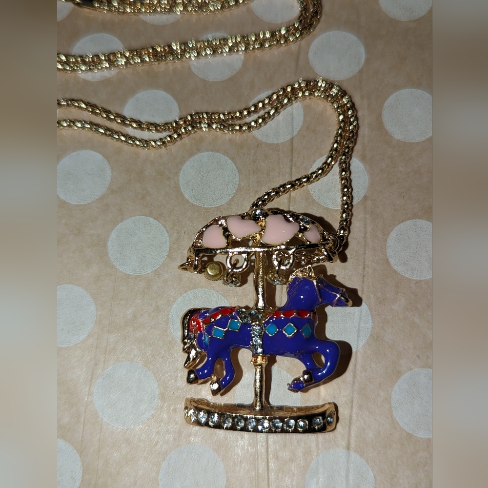 Purple carousel necklace